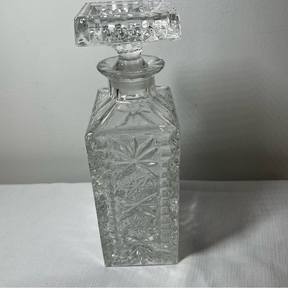 Whiskey Decanter 1960 Barware Lausitzer Germany Crystal Pinwheel Hobstar Pattern - Picture 4 of 6